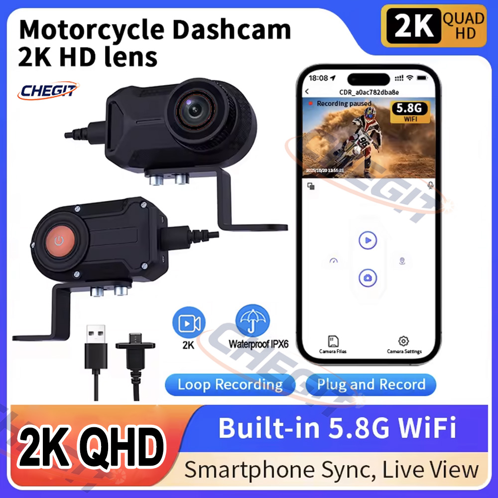 Cycling Loop - Caméra DVR Moto 2K HD WiFi