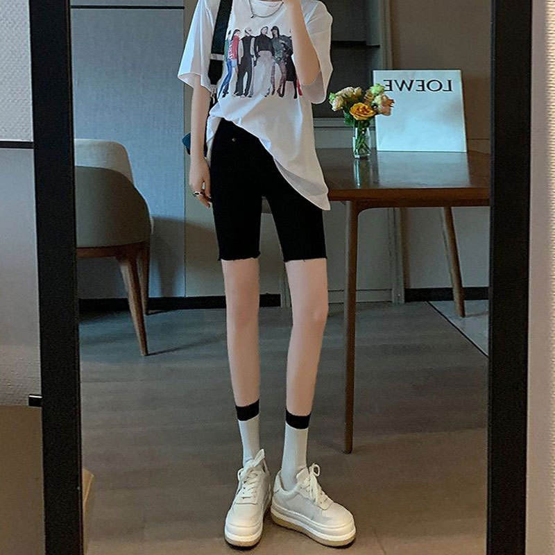Cycling Shorts For Commute - Shorts courts en jean noir pour