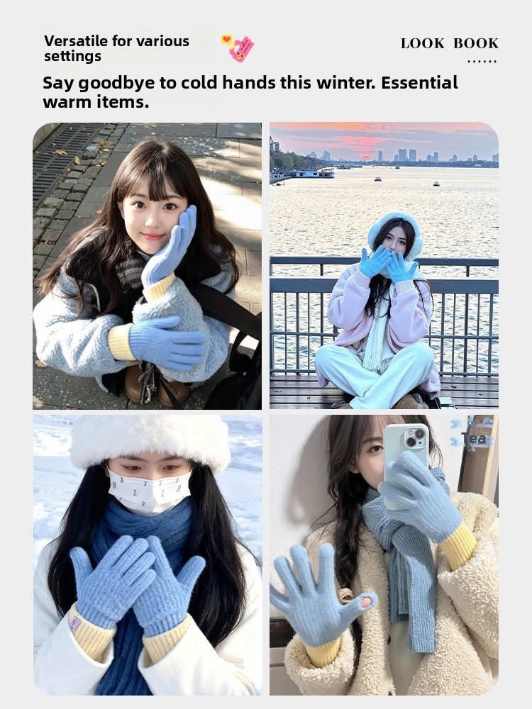 Gant en peluche tricoté de sty - Winter Cycling Commute avis et prix