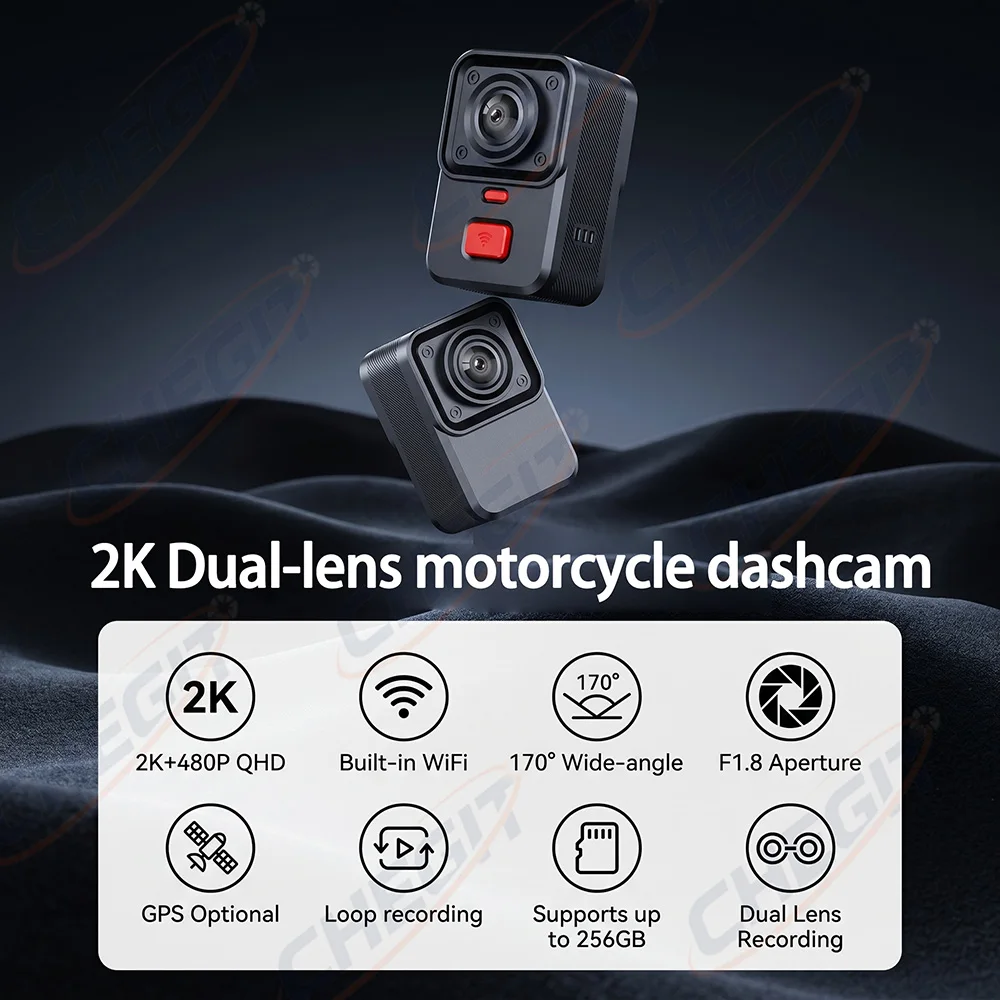 Caméra DVR pour moto à 2 objec - Cycling Loop avis et prix